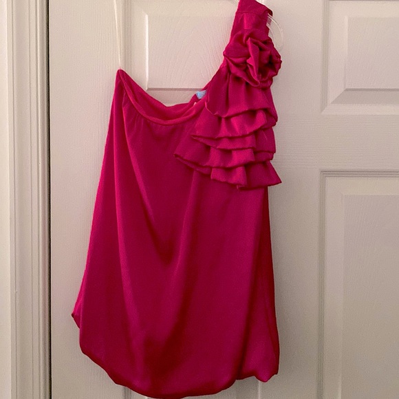 Jewel Tone Top Blouse ruffle one shoulder blouse - Picture 4 of 10